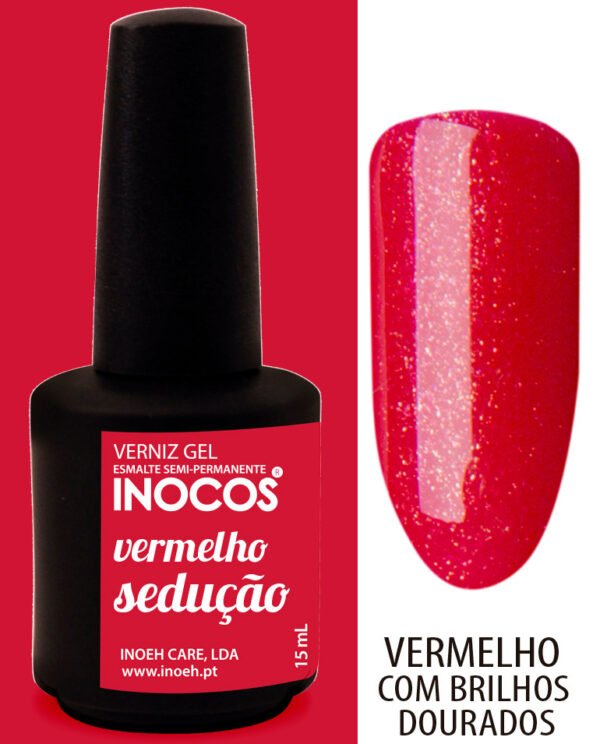 VERNIZ GEL VERMELHO SEDUÇÃO 15ML  - INOCOS