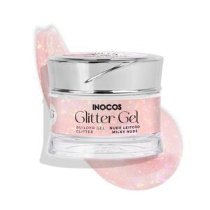 gel nude glitter inocos