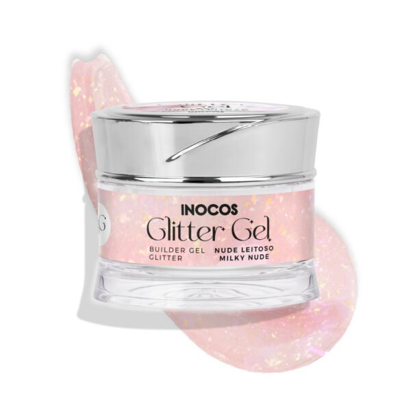 gel nude glitter inocos