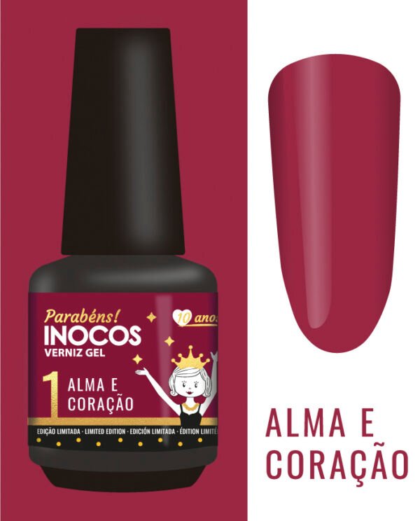 VERNIZ GEL ALMA E CORAÇÃO   15ml INOCOS