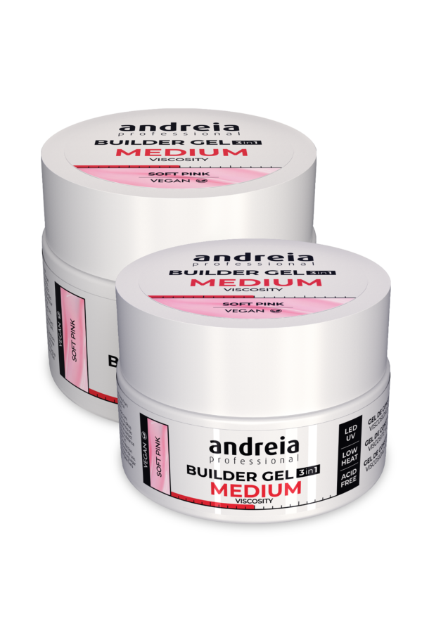 Builder Gel 3 in 1 - Soft Pink (Medium viscosity)  22G - Andreia Professionalo - Image 3