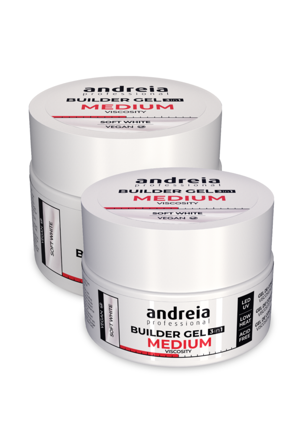 Builder Gel 3 in 1 - Soft White (Medium viscosity) 22G - Andreia Professional - Image 3