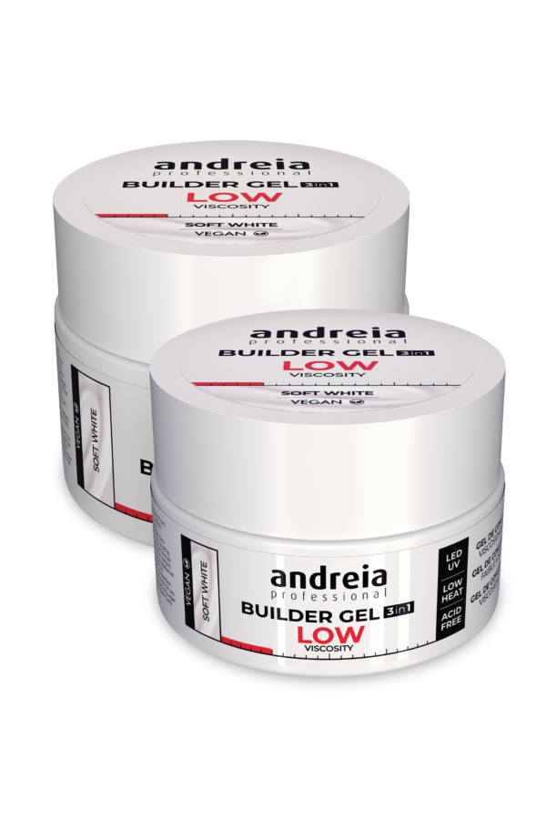 Builder Gel 3 in 1 - Soft White (Low viscosity) 22G - Andreia Professional - Image 3