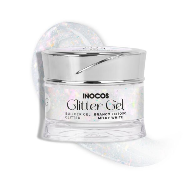 gel glitter inocos branco