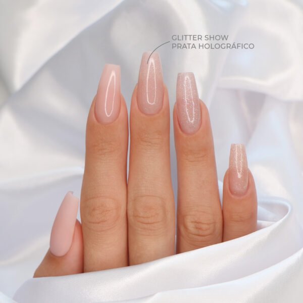 TOP COAT GLITTER SHOW PRATA HOLOGRÁFICO 15ML  - INOCOS - Image 3