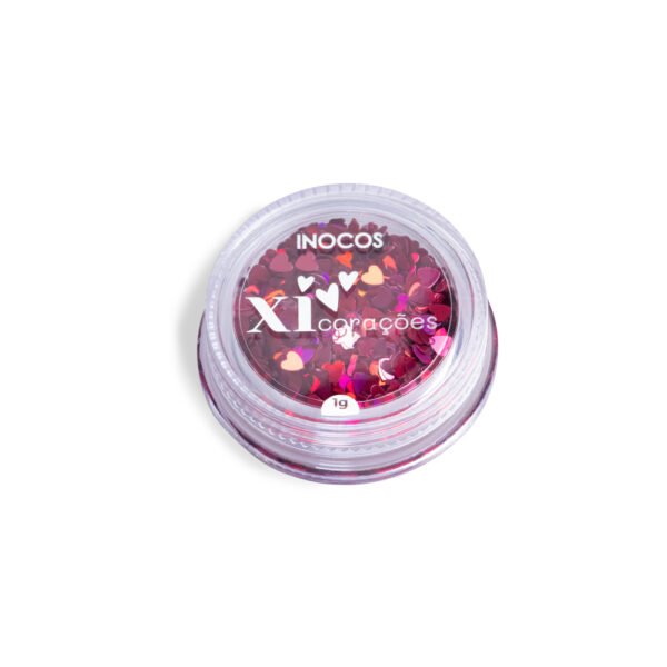 Glitter Corações Rosa - INOCOS