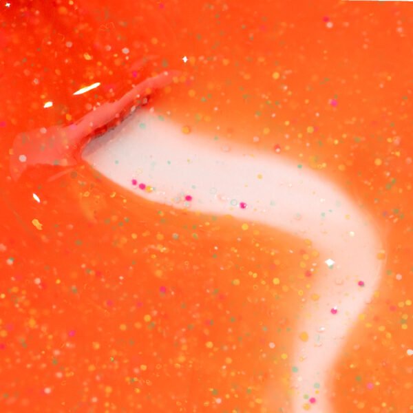Verniz Gel INOCOS Efeito Lollipop Laranja Glitter Colorido - Image 2