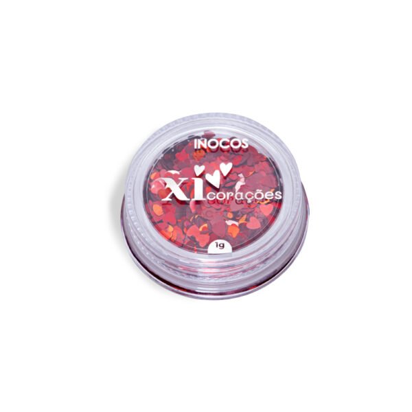 Glitter Corações Vermelho - INOCOS