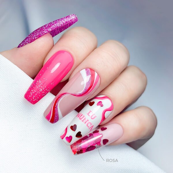 Glitter Corações Rosa - INOCOS - Image 2
