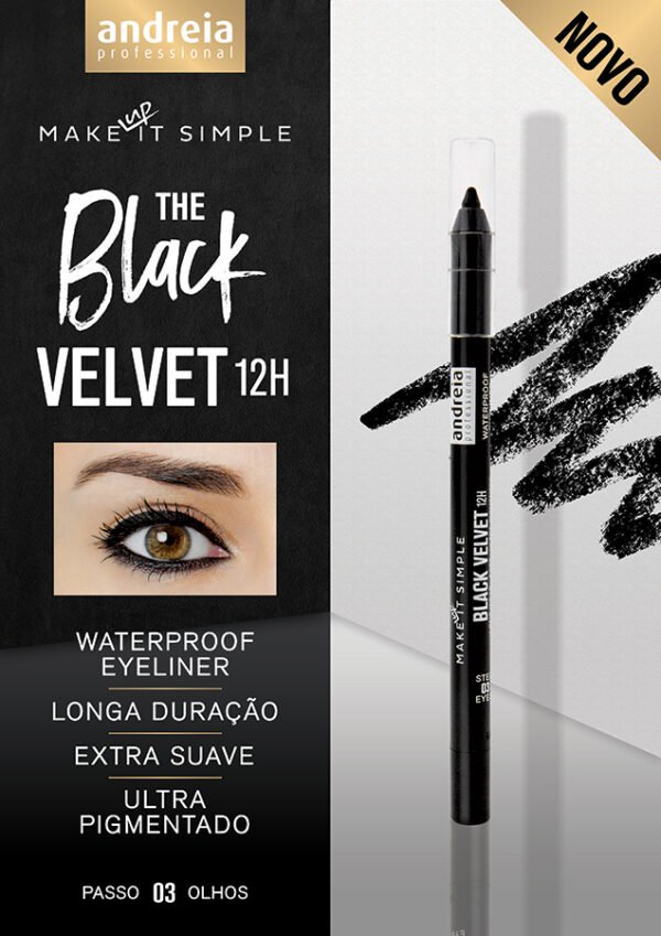 Lápis de Olho Black Velvet 12H - Crayon Eyeliner Waterproof - Image 3