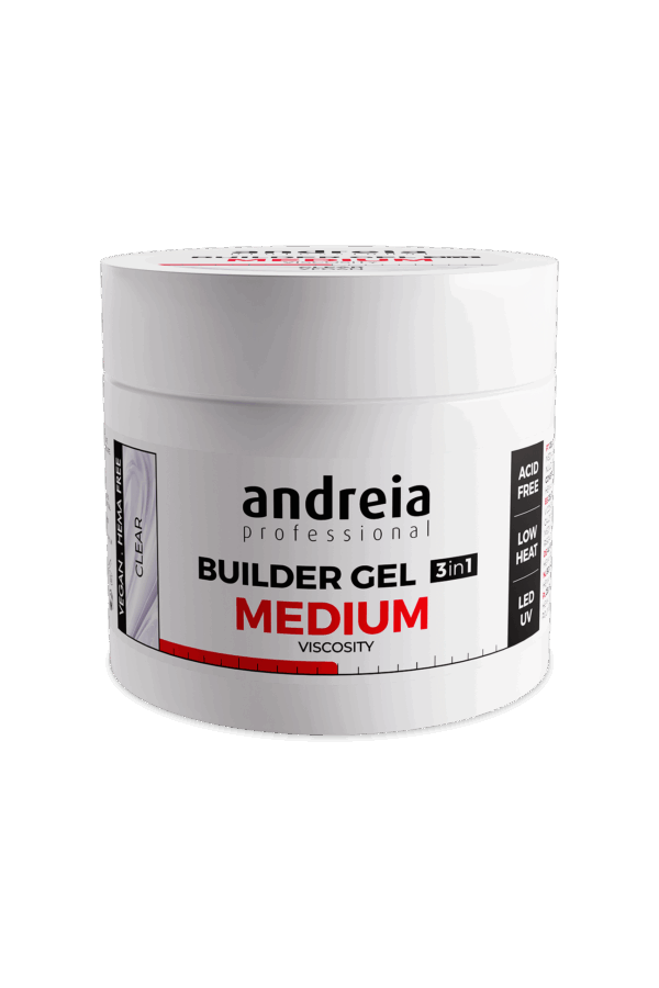 Builder Gel 3 in 1 - Clear (Medium viscosity) 200g Andreia Professional