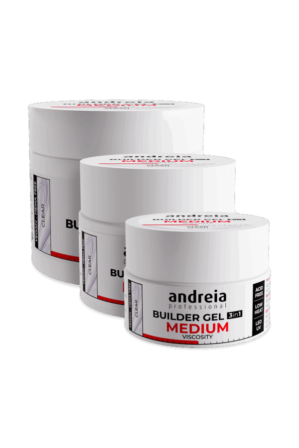 Builder Gel 3 in 1 - Clear (Medium viscosity) 200g Andreia Professional - Image 3