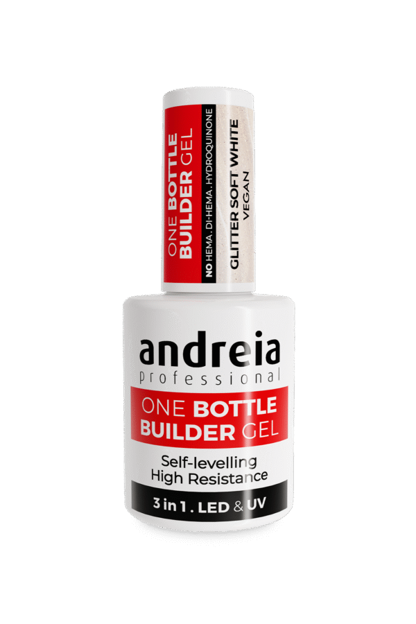 ONE BOTTLE BUILDER GEL ANDREIA  GLITTER SOFT WHITE