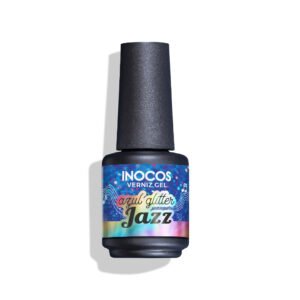 VERNIZ GEL INOCOS FESTIVAL VERÃO AZUL GLITTER JAZZ, 15ML
