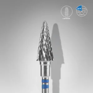 Broca de carboneto para unhas para canhotos, "cone", azul, EXPERT, diâmetro 6 mm / parte útil 14 mm