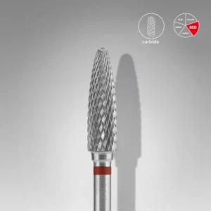 Broca de carboneto para unhas "milho" vermelha EXPERT, diâmetro 4 mm / parte útil 14 mm