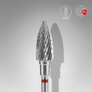 Broca de carboneto para unhas "pine cone", vermelha, EXPERT, diâmetro 6 mm / parte útil 14 mm
