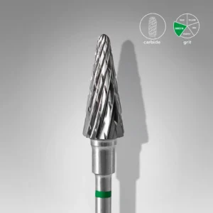 Broca de carboneto para unhas "cone" verde EXPERT, diâmetro 6 mm / parte útil 14 mm
