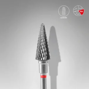 Broca de carboneto para unhas "cone" vermelha EXPERT, diâmetro 6 mm / parte útil 14 mm